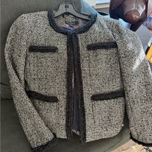 J. Crew Black and Gray Plaid Blazer